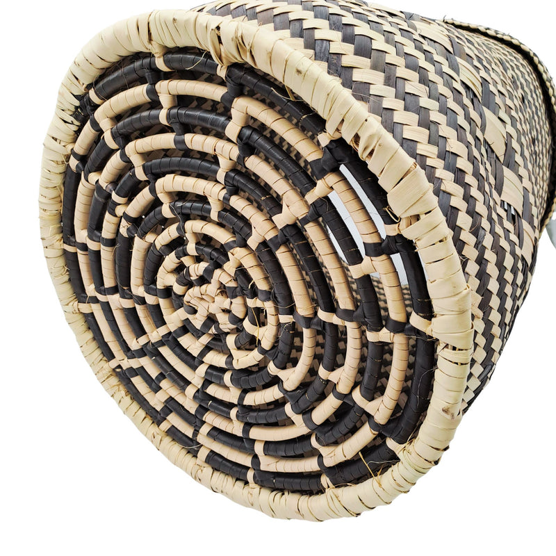 Zebra ilala palm basket