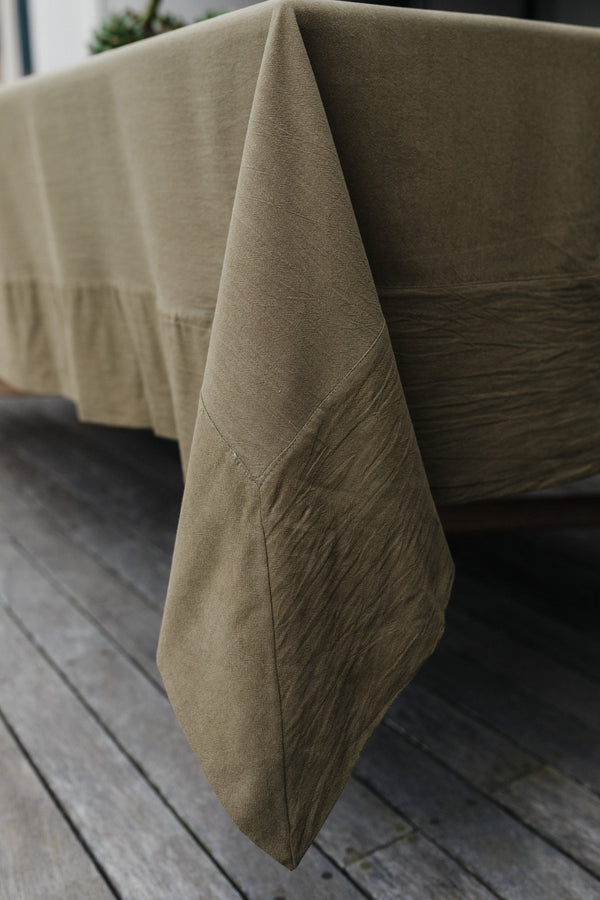 Forest green tablecloth (recycled cotton)