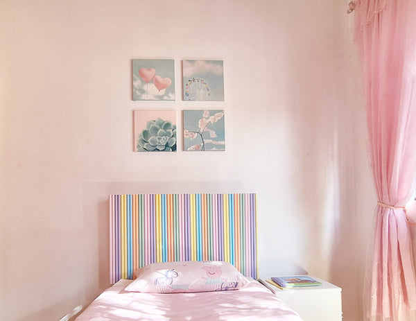 Pretty Pastel Wooden Headboard