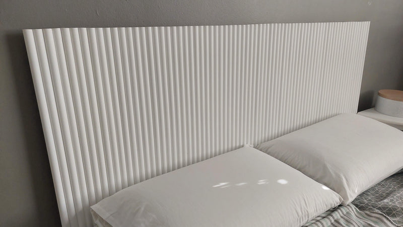 White Stained Wooden Headboard