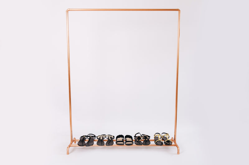 Copper Free Standing Clothing & Shoe Rail