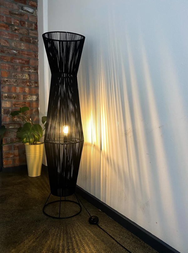 Woven floor lamp