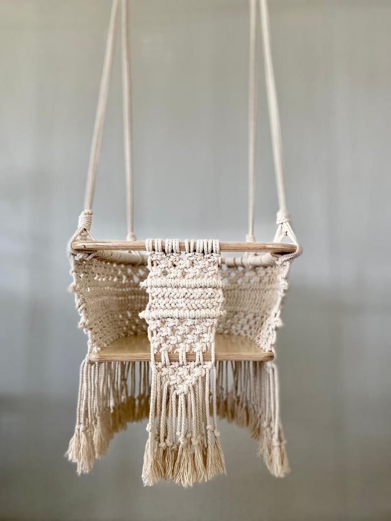 Macrame baby swing