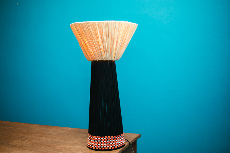 Raffia conical table lamp (various styles)