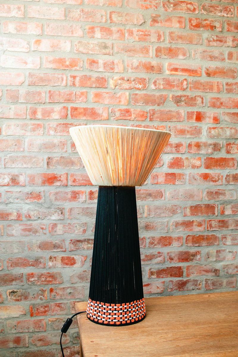 Raffia conical table lamp (various styles)