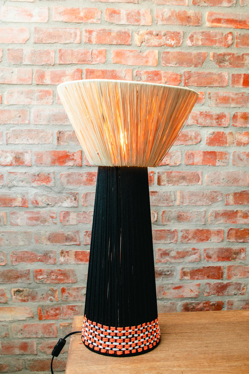 Raffia conical table lamp (various styles)