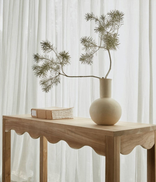 Scalloped console table