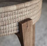 Woven tray bedside table