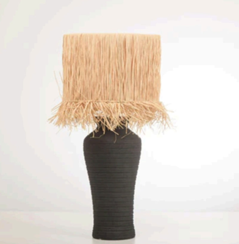 Raffia lamp