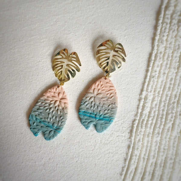 ||Beach ombre polymer clay earrings|||||||||||
